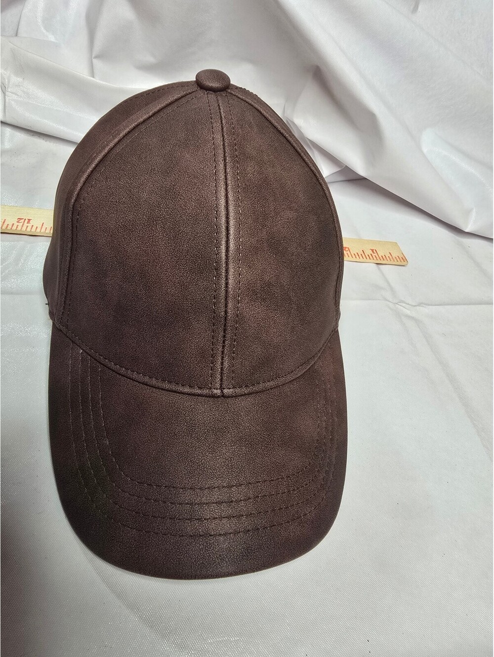 Steve Madden Brown Faux Suede Baseball Cap with Sherpa Lining